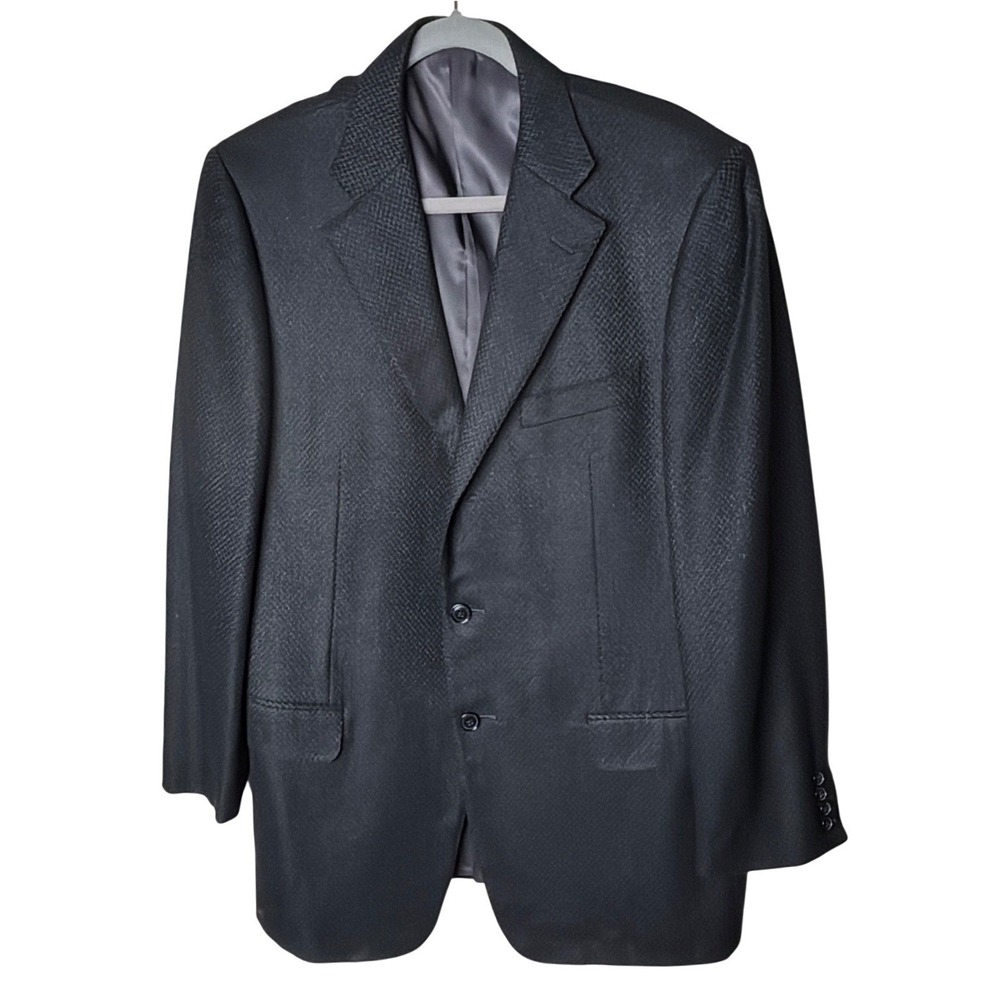 Ermenegildo Zenga 52L Silk, Cashmere Herringbone Gray‎ Sport Coat Jacket Italy